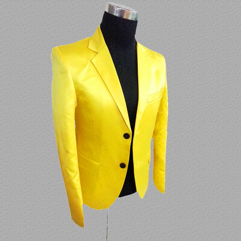 Желтый Блейзер мужские дизайнерские костюмы куртка мужская Сценические костюмы для певцов одежда Танцы Звезда Стиль платье панк Рок masculino homme