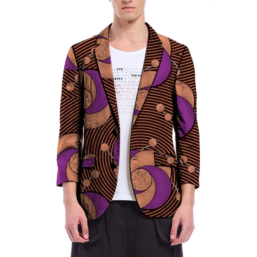 

Men blazer dashiki print suit jacket customized for African party/wedding Ankara coat slim fit formal man's Africa clothing