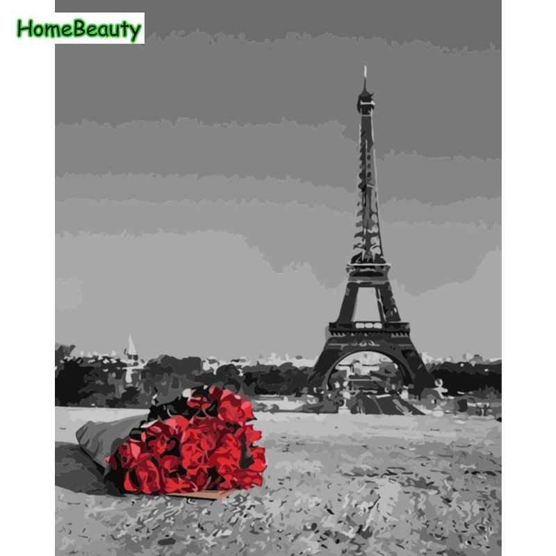 

Painting by number diy rose hand painted craft picture by number wall canvas coloring by number brush with home decor XY5269