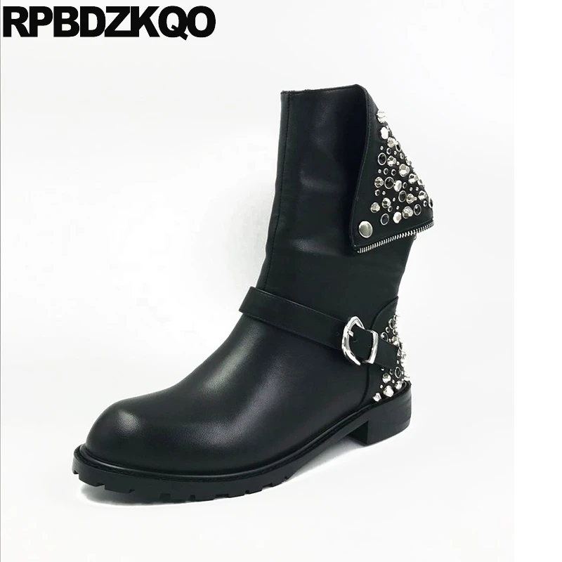 wide calf biker style boots