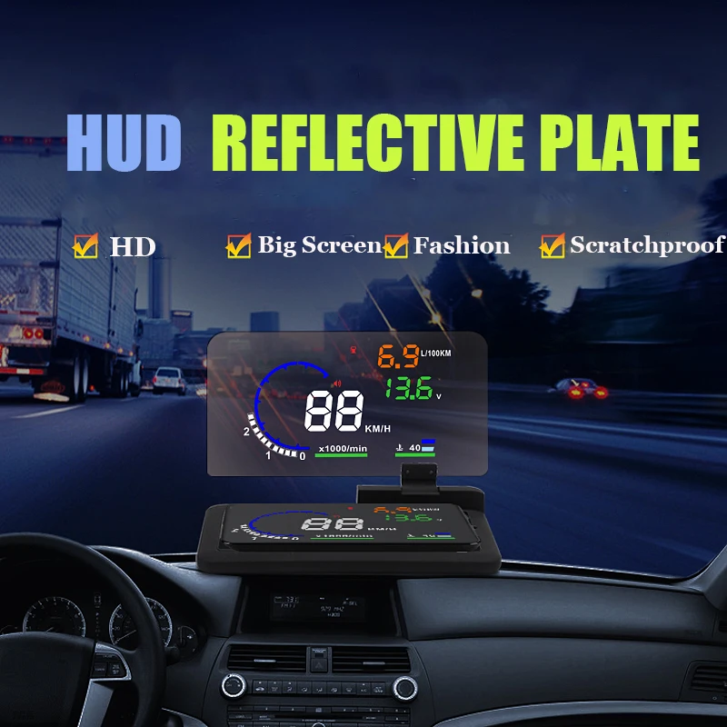 Autool H6 HUD Smartphone Projector Head Up Display Holder HUD Reflective Plate Car font b GPS