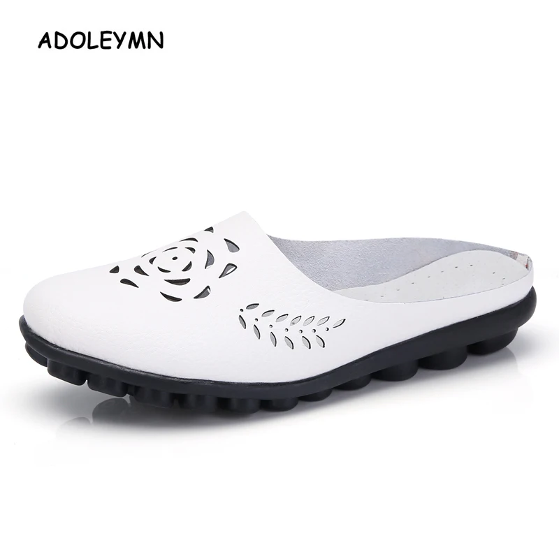 

2018 New Fashion Soft Women Genuine Leather Shoes Apartments Platform Ladies Casual Driving Moccasins Air Mesh Shoes Woman Hot