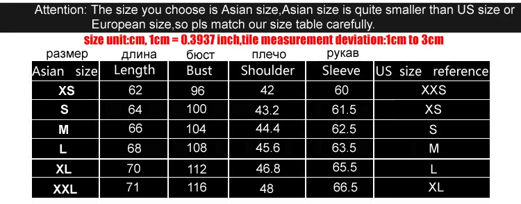0XS to 4XL