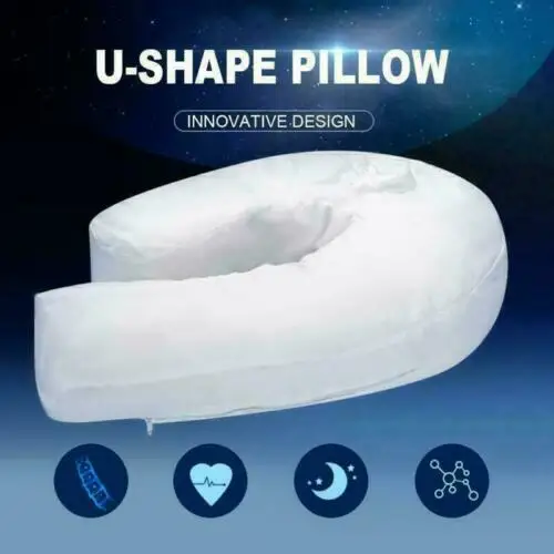 U Shaped Pillow Side Sleeper Pillows Neck & Back Pillow Hold Neck Spine Protection Cotton Pillow Cushion 2