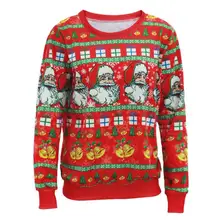 Unisex Sweaters Fashion Santa Claus X-mas Tree Reindeer Patterned Sweater Ugly Christmas Sweaters For Men Women Pullovers Y3
