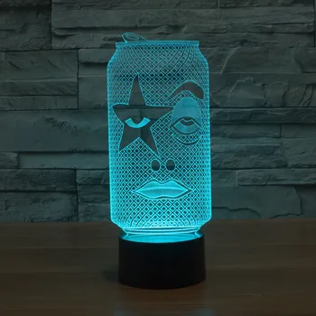 

[Seven Neon]free Shipping Coke can Acrylic 7Colors Changing Desk Lamp 3D Lamp Novelty Led Night Light Millennium Falcon Light