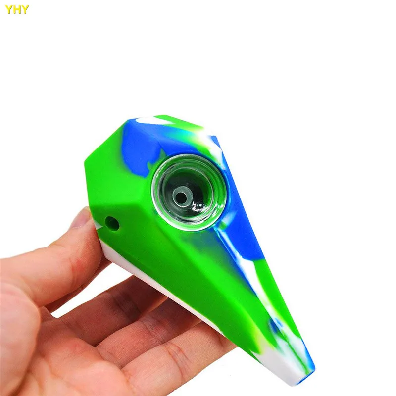 Creative Silicone Oil Burner Dab Pipes Smoking Pipes Multi-function Dry Herb Wax Tobacco Pipes with Pipe Screens 4 Inch02