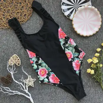 

Sexy Women's Swimwear One Piece Swimsuit Monokini Push Up Padded Bikini Hot Summer Hot Female Flower Monokini Set
