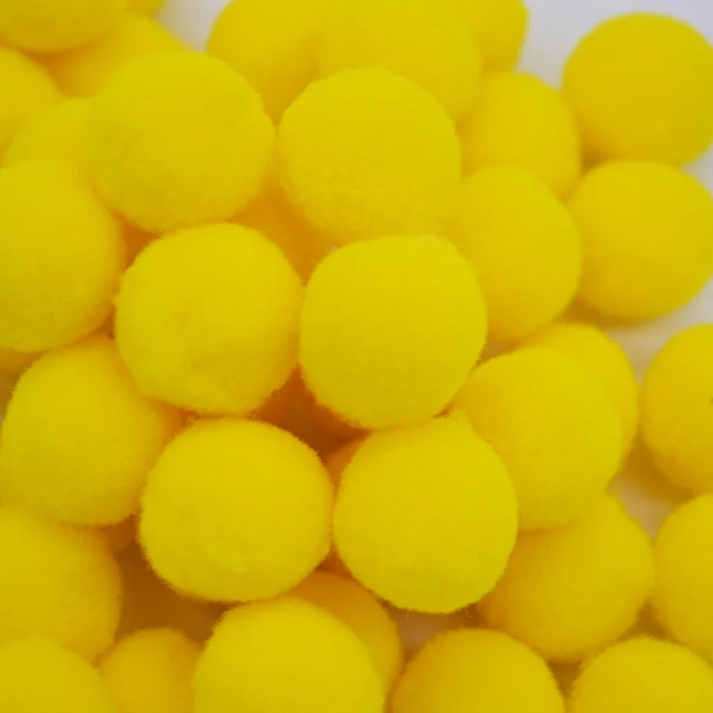 50 шт. 2 см плюшевый шарик-помпон мини пушистые мягкие помпоны детские игрушки «сделай сам» Швейные аксессуары для художественного оформления ручной работы товары для рукоделия - Цвет: yellow