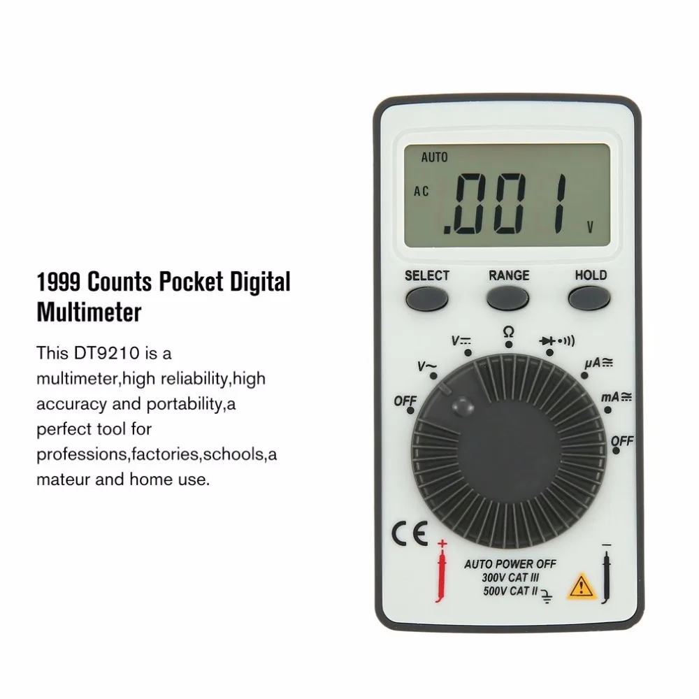 DT9210 1999 отсчетов карманный цифровой мультиметр AC/DC Напряжение Амперметр