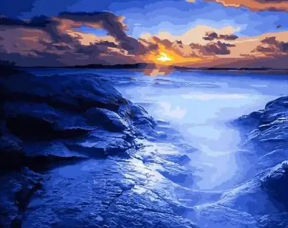 dawn in the hilltop diy oil painting by numbers on canvas with frame coloring by numbers pictures drawing home decor[1]