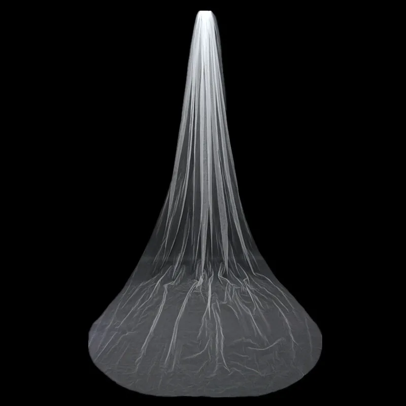 LORIE Cathedral Veil 3M Tulle Wedding Veils Short With Cut Edge Lace Bridal Veil with Comb High quality