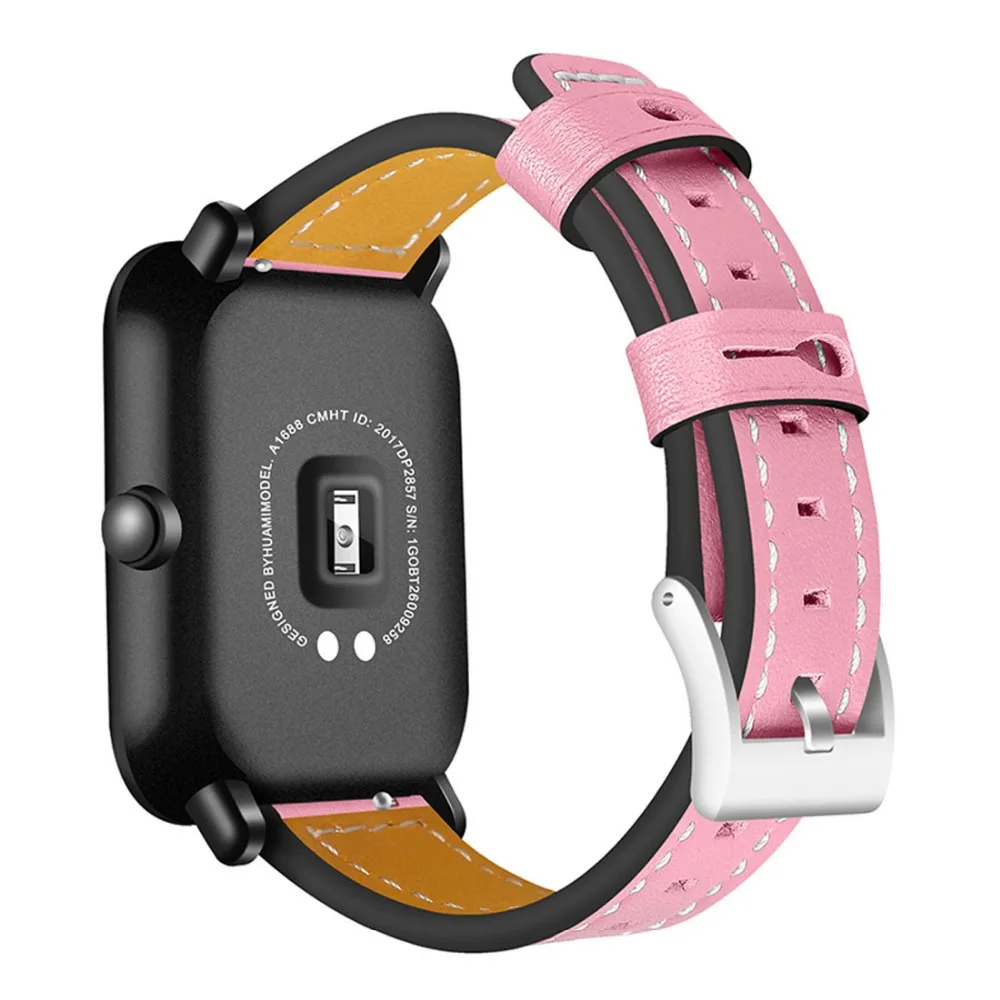 Ремешок кожаный для Xiaomi Huami Amazfit Bip BIT PACE Lite Youth спортивный сменный Браслет смарт