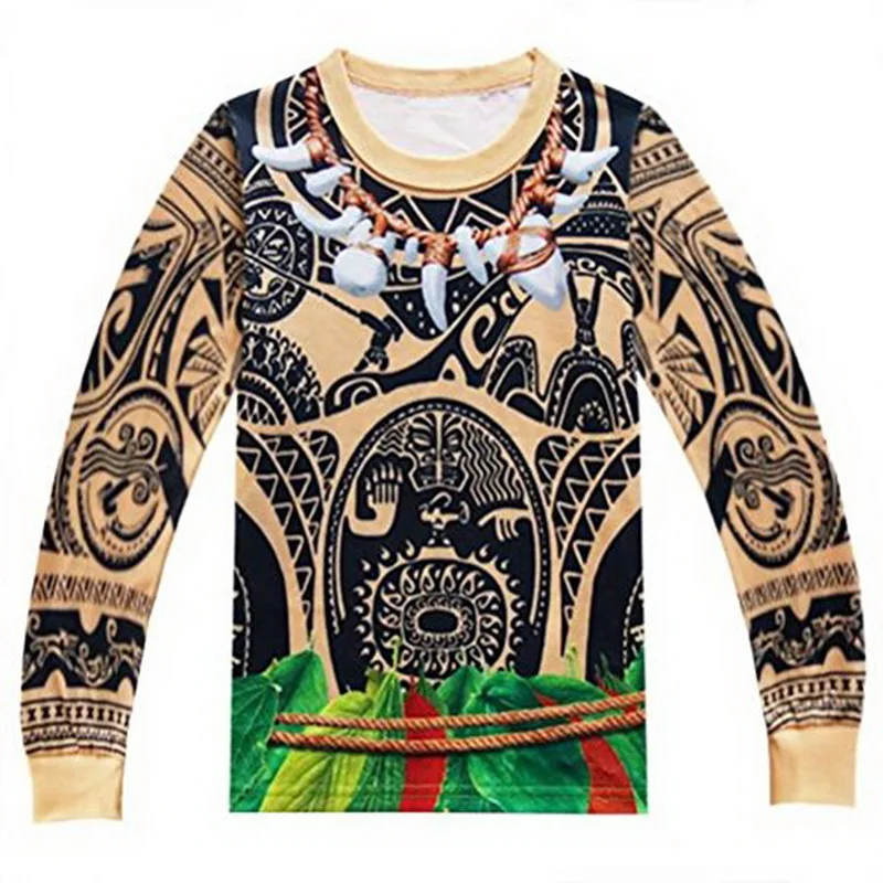 Moana Maui Costume Boys Pyjama Sets Nightwear Sleepwear Long Sleeve 3-10 Years teen kid child t skirt clothes bathrobe cartoon