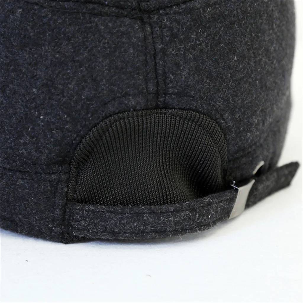 KLV Новая мода Горячая Мужская теплая фетровая шляпа с пряжкой на ремне фетровая Кепка с защитой ушей# Z5