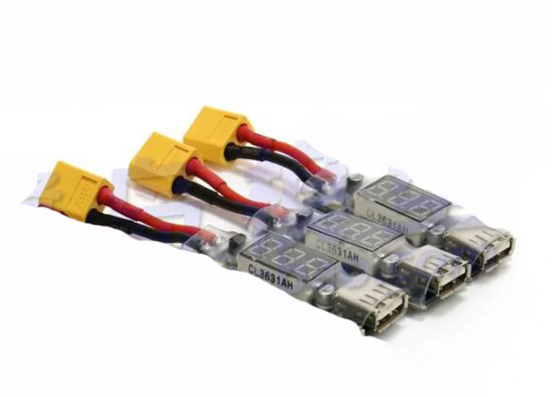 

Amass XT60 Plug 2S-6S Lipo Battery to USB Power Converter Adapter Digital Display 5V 2A Smartphone Charger FPV rc Parts