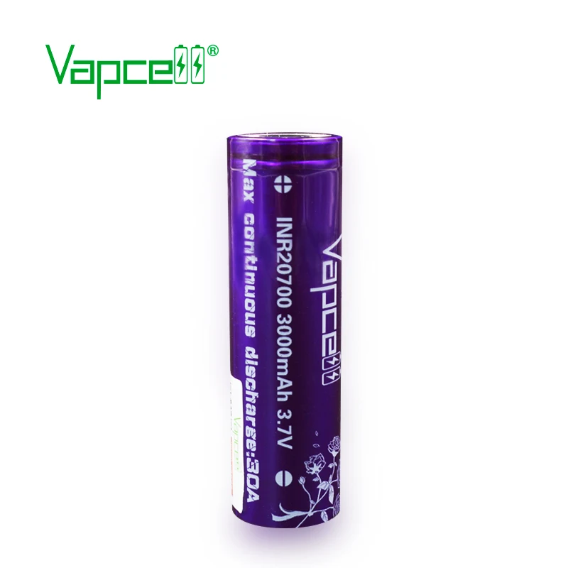 1 доллар купон Vapcell 20700 аккумулятор высокой энергии перезаряжаемый 3,7 V molicel 20700 3000 mah 30A литий-ионный аккумулятор