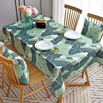 

Tropical Banana Leaf Coffee Table Cover Desk Cloth Rectangular Table Cloth Oilproof Tafelkleed Home Decor Mantel Mesa Tapete