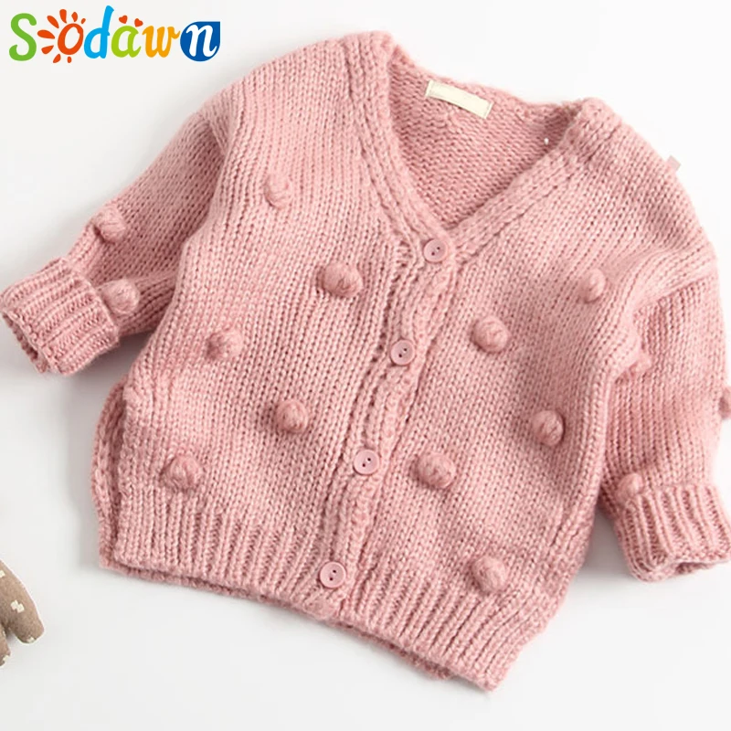 Sodawn/свитер для маленьких девочек детский зимний бал года, пуховый свитер, куртка кардиган для девочек, Модный Кардиган для девочек