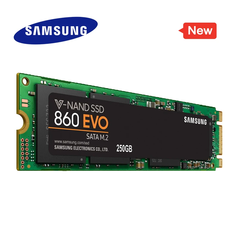 SAMSUNG SSD 860 EVO M.2 2280 SATA 250 ГБ 500 1 ТБ Внутренний твердотельный жесткий диск HDD M2 ноутбука, настольного компьютера, ПК, MLC PCIE M.2