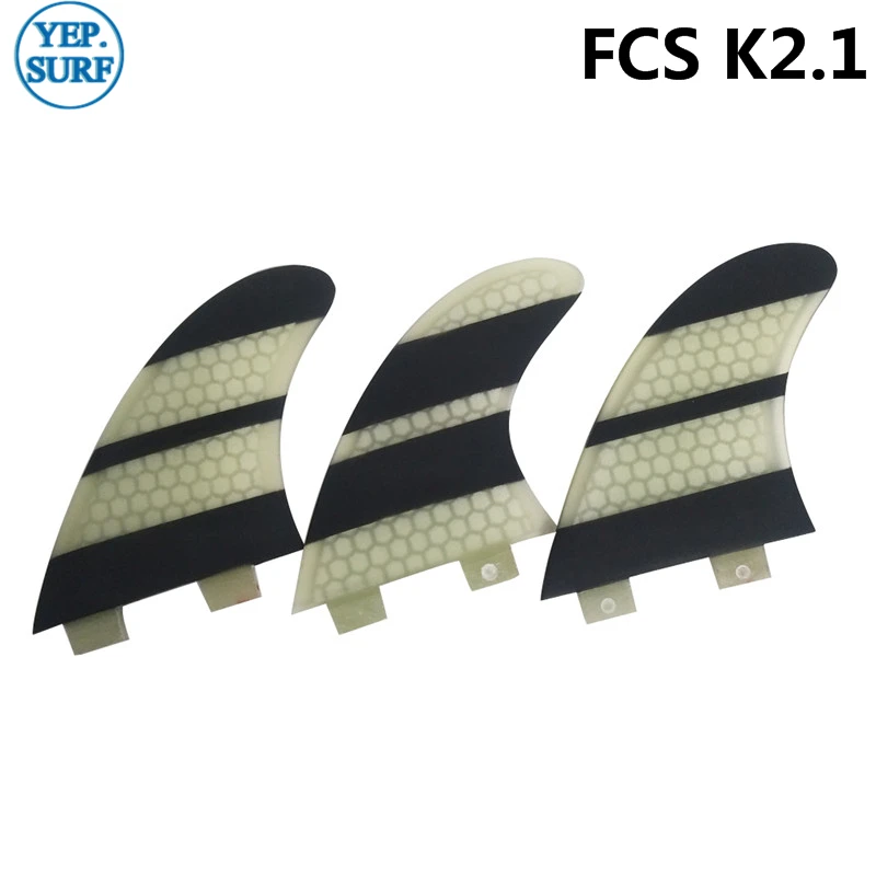 Wake Board Бесплатная доставка плавники для серфинга FCS K2.1 белые и черные сотовые из