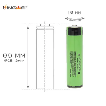 

New original kingwei 2pcs ncr18650b for Panasonic 3.7V Li-ion Rechargeable Bateria with protection For LED Flashlight