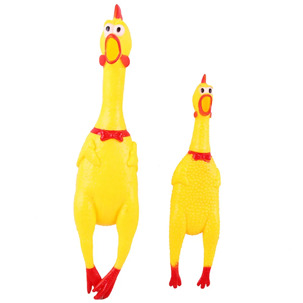 1PCS Yellow Rubber Screaming Chicken Pet Dog Stress relief Prank Toys