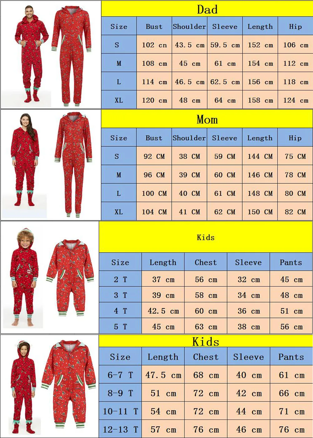 Семейный комплект рождественских пижам; коллекция года; домашняя одежда на год; Рождественский комбинезон с капюшоном и длинными рукавами; красная одежда для сна с принтом; одежда для сна