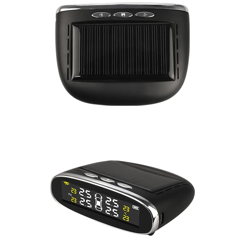 NEW LCD Display TPMS Car Tire Pressure Alarm Monitor System Smart Sense 4 Internal Sensor Diagnostic Tool KEEP SAFE Solar Power