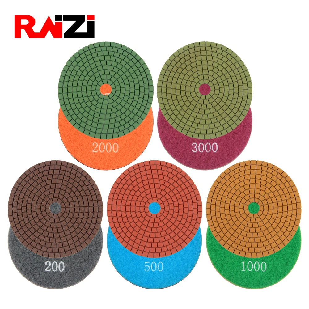 Raizi 4 inch ES 5 Step Diamond Wet Sanding Disc for Engineered Stone