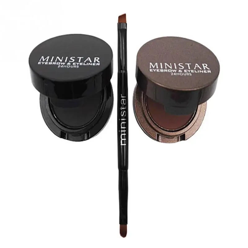 Ministar Bi color Creamy Eyeliner Long lasting Waterproof Non smudge Eyebrow Powder Makeup With