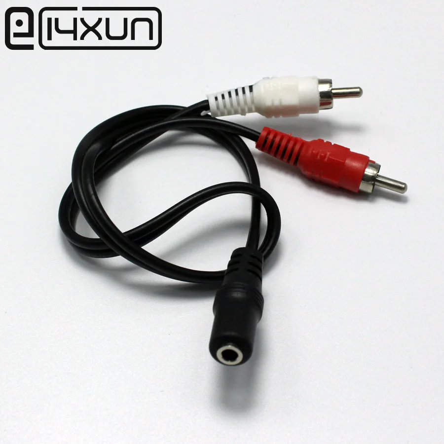 

1pcs 3.5 mm Female jack to 2 RCA Male AV Plug 3.5mm Stereo Music Audio Cable Cord AUX for Mp3 Pod Phone TV Sound Speakers