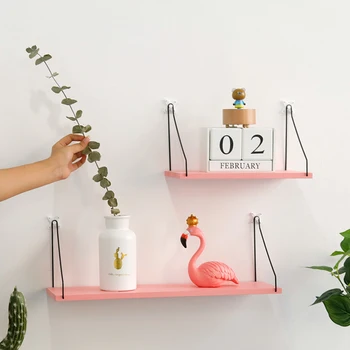 

DIY Wall Decoration Holder Iron Wooden Decorative Wall Shelf Storage Rack Organization for Kitchen/ Kid Room Home Decor