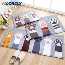 ADQKCLY милые Коврики для пола с рисунком кошачьей лапки впитывающие мягкие фланелевые тканевые Коврики для кухни комнаты ванной двери коврик 4 размера