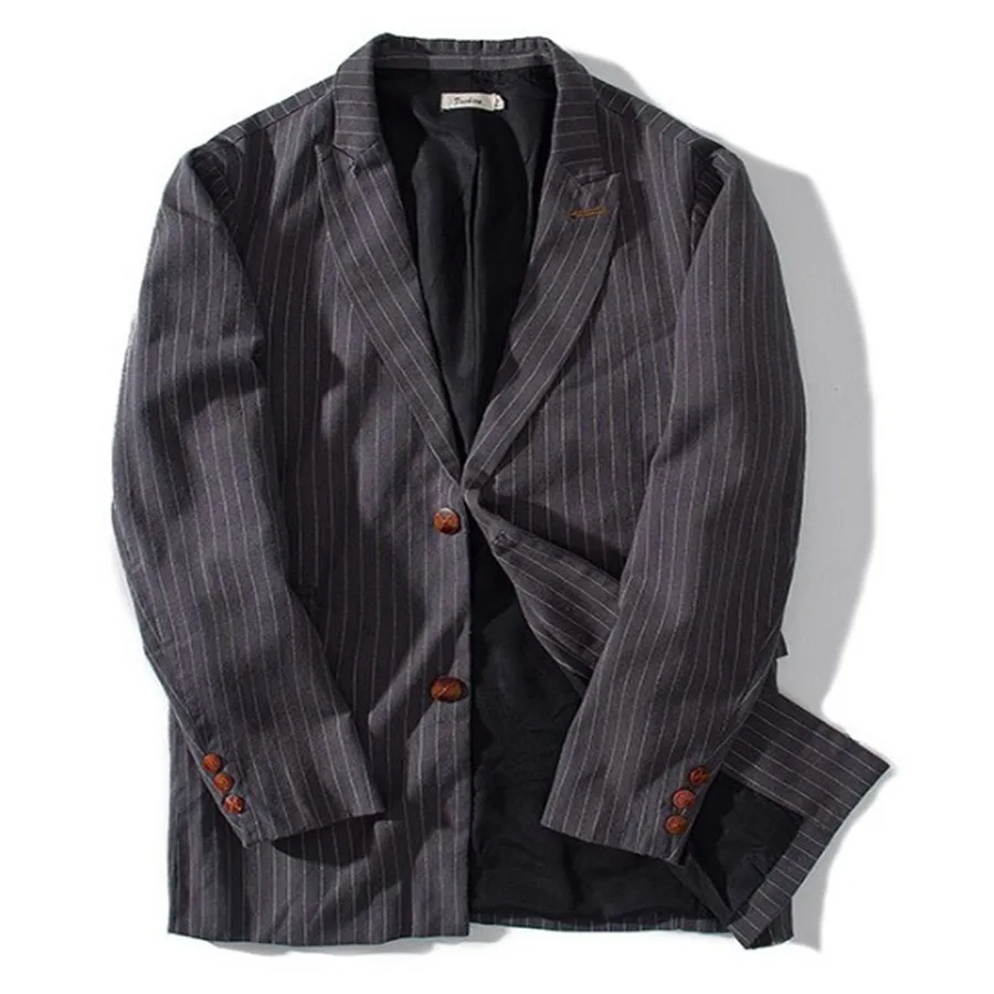Новый Для мужчин пиджак Slim Fit Повседневное 2019 Демисезонный Мода ретро хлопок