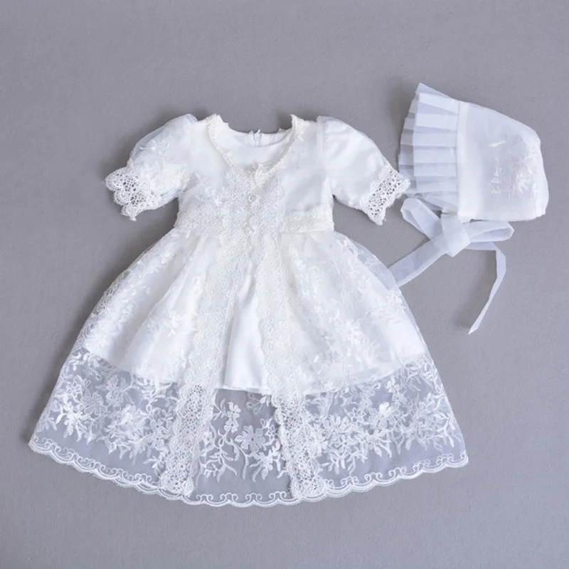 3 шт. платье на крещение для маленьких девочек для свадьбы малыша милые белые длинное платье для новорожденных Детское платье для дня рождения для девочек младенческой Костюмы