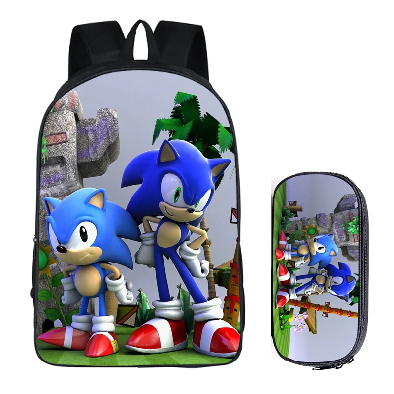 Pаспродажа 16 дюймов Mario Bros Sonic the Hedgehog, школьная сумка для детей, рюкзак для мальчиков, детские школьные наборы, сумка карандаш, школьная сумка для малыше...