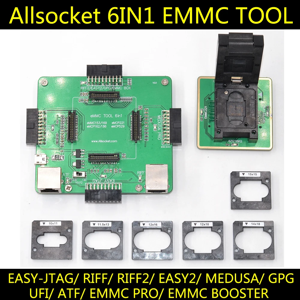 EMMC 6в1 комплект ремонтных адаптеров поддержка Медуза Pro/UFI/ATF/легкий JTAG/RIFF/eMMC Pro eMMC