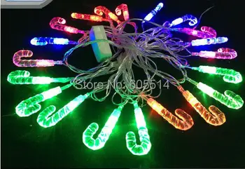 

[Seven Neon]Free shipping 110V/220V candy cane shape 4M 20leds party/Christmas/decoration/holiday led string light