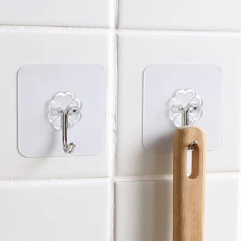 

Promotional Hanger Popular Strong Transparent Bathroom Wall Hooks For Kitchen Durable New Wall Storage 6PCS/Set Home Supplies