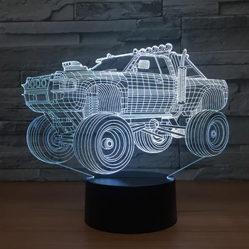 

Cartoon Car LED Night Light 7 Colors Changing 3D Creative Novel Desk Lamp USB Touch Remote Table lamps For Boy Men Birthday Gift