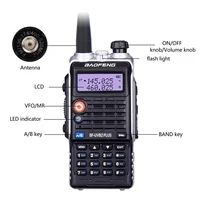 מכשיר הקשר dual band Baofeng UVB2 פלוס UVB2 מכשיר הקשר Waterproof Dual Band VHF / UHF שני רדיו דרך אינטרקום Ham CB רדיו כף יד משדר (5)