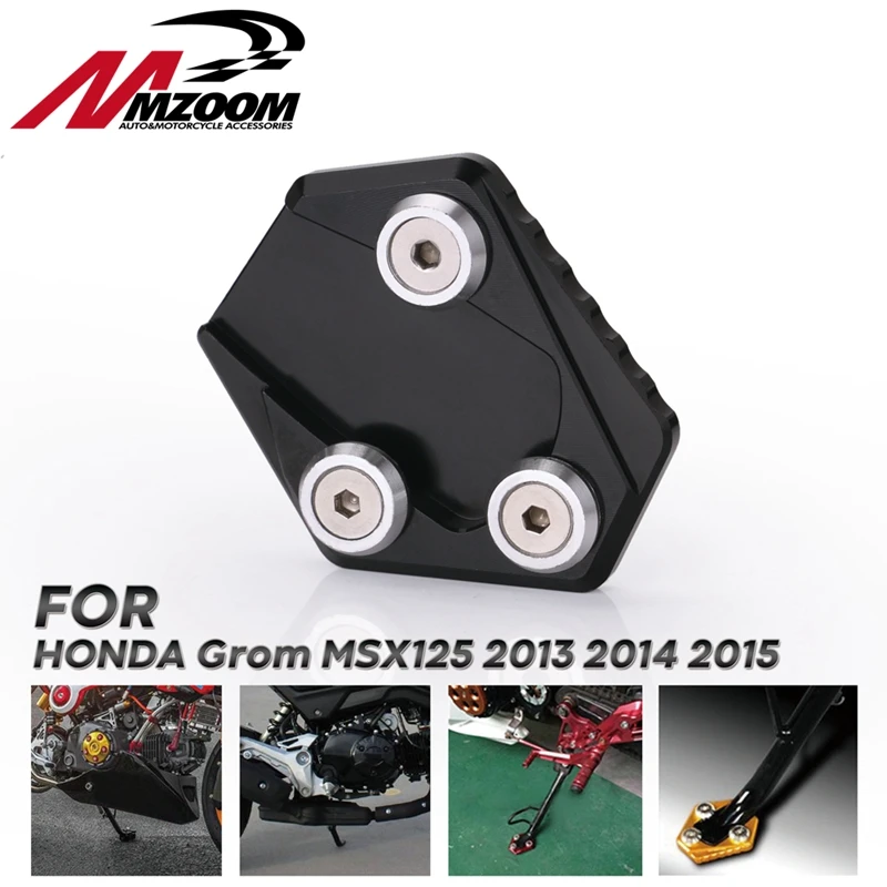 

Motorcycles Kickstand Foot Side Stand Extension Pad Support Plate For Honda MSX125 MSX-125 2013 2014