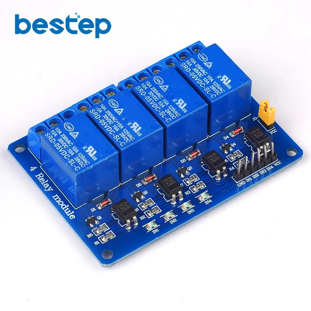 

4 Channel Relay Module 5V Output Optocoupler Isolation Low level Trigger Board