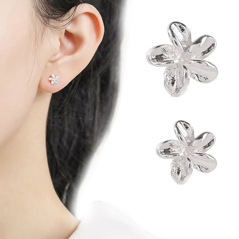 Newest Lovely Mini Flower Stud Earrings Gift Sweet Girl Silver Plated