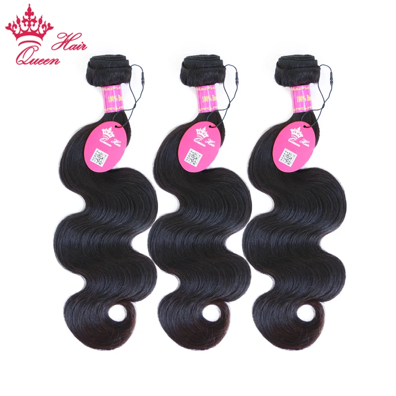 Продажа Queen Hair Продукты бразильского Виргинские волос Средства ухода за кожей волна 3 шт. лот утки 100% Человеческие волосы Связки сделки натуральный ...