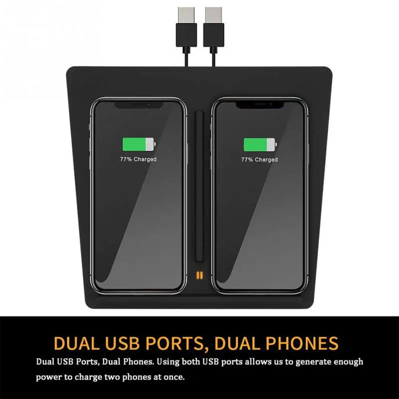 Online Puerto USB cargador de coche inalámbrico montaje Interior de accesorios para automóvil Qi Dual teléfonos consola de centro de carga para Tesla modelo 3