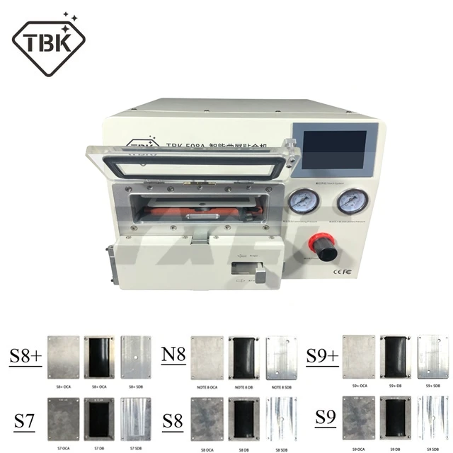 

2019 New TBK-508A Curved Screen Laminating and Debubble Machine LCD Edge Laminating Machines For samcung iPhone iPad with moulds