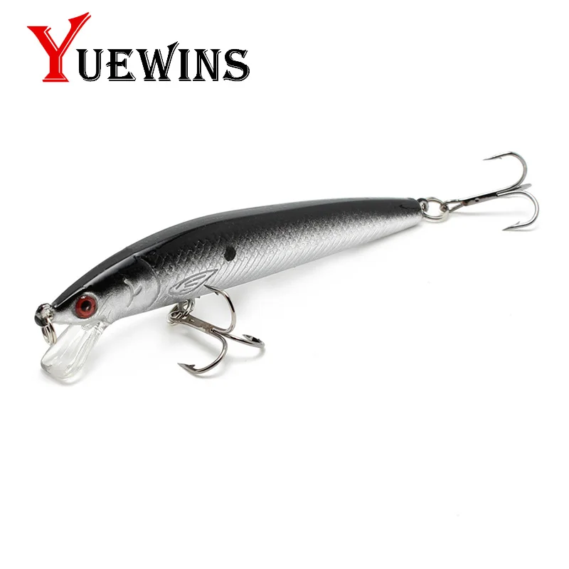 Yuewins Minnow Fishing Lure Artificial 9.5cm 8.5g 3D Eyes Professional Wobblers 6# Hook Hard Baits Pesca Tackle WU165 | Спорт и