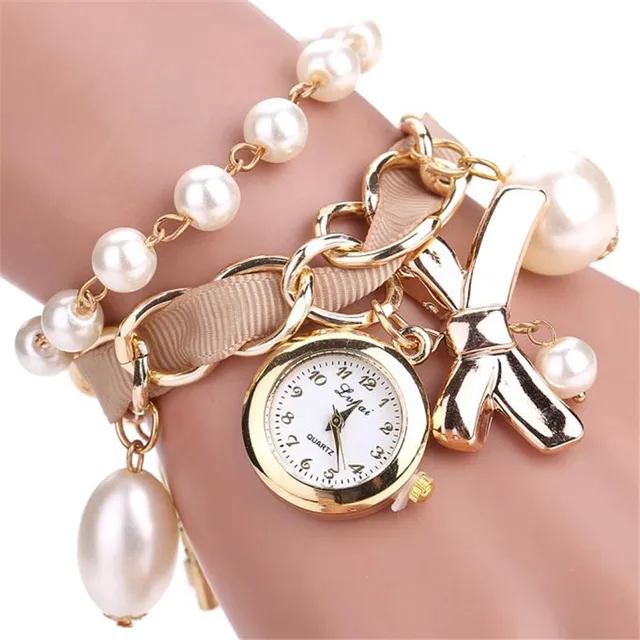 New Arrive Bow Gold Casual Pearl Anchor Bracelet watches Fashion Ladies Girls Wo New Arrive Bow Gold Casual Pearl Anchor Bracelet watches Fashion Ladies Girls Wo